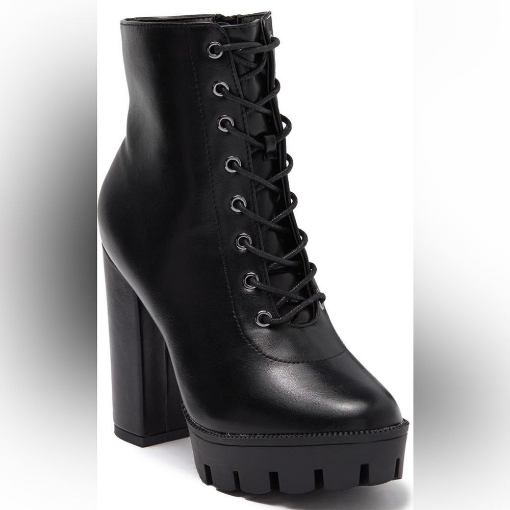 Top Moda Lace Up Black Combat Boots Womens - Size 8 - NWT